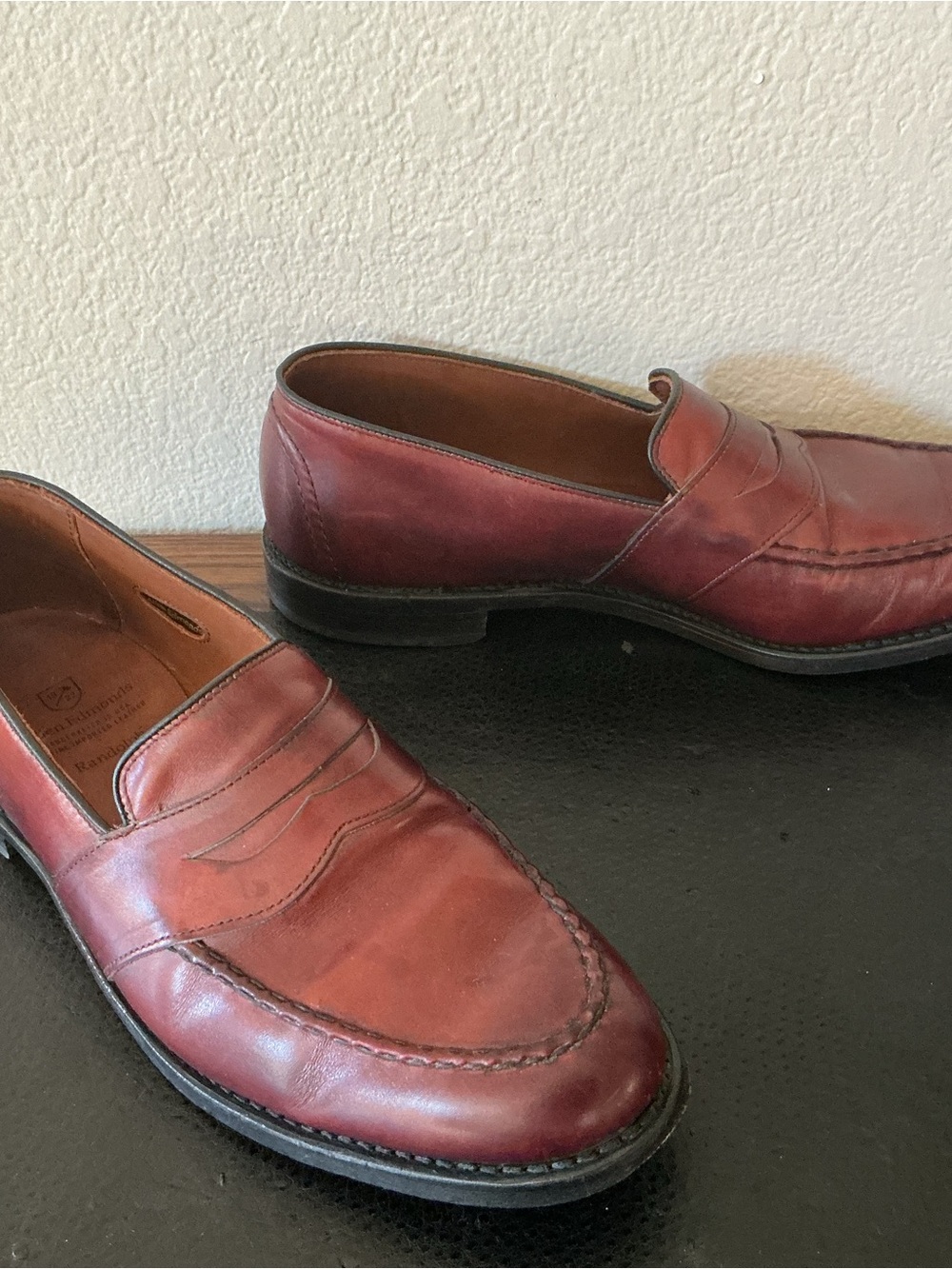 Allen Edmonds Men Randolph Brown Leather Penny Slip On Loafer Size 11